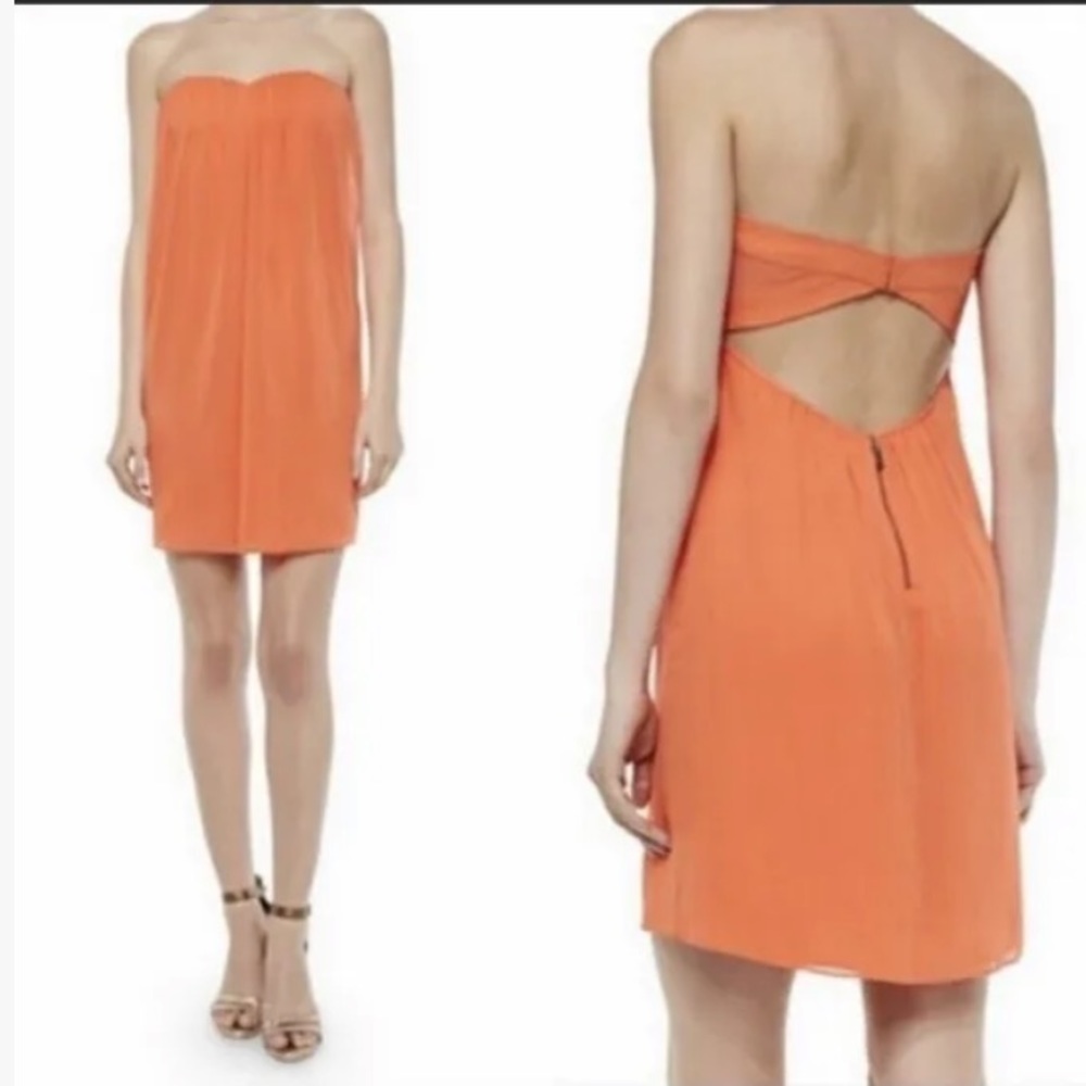 Alice + Olivia Orange Tube Sleeveless open back mini dress - Size 2